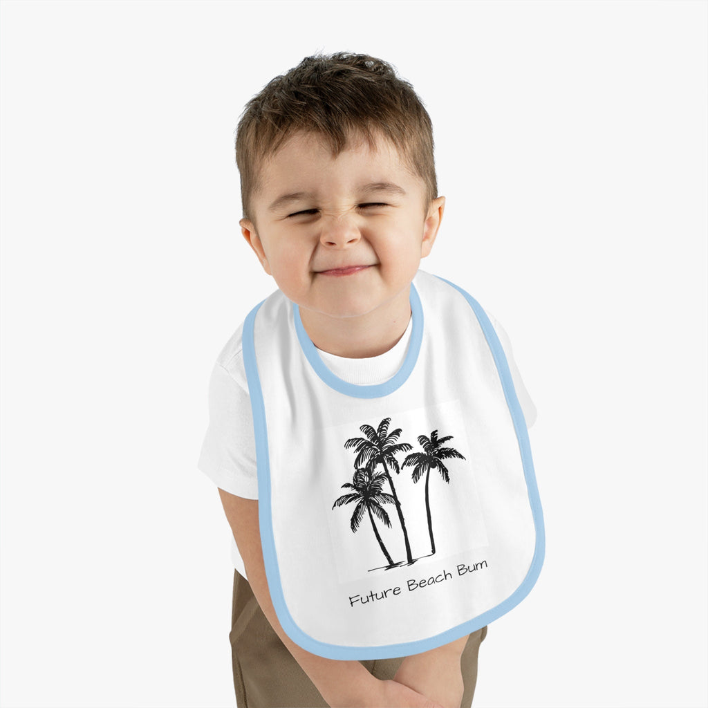 Baby Bib for Newborns – Cute Beach Theme Gift for Baby Boys & Girls, Soft Infant Feeding Bib, Baby Shower Present