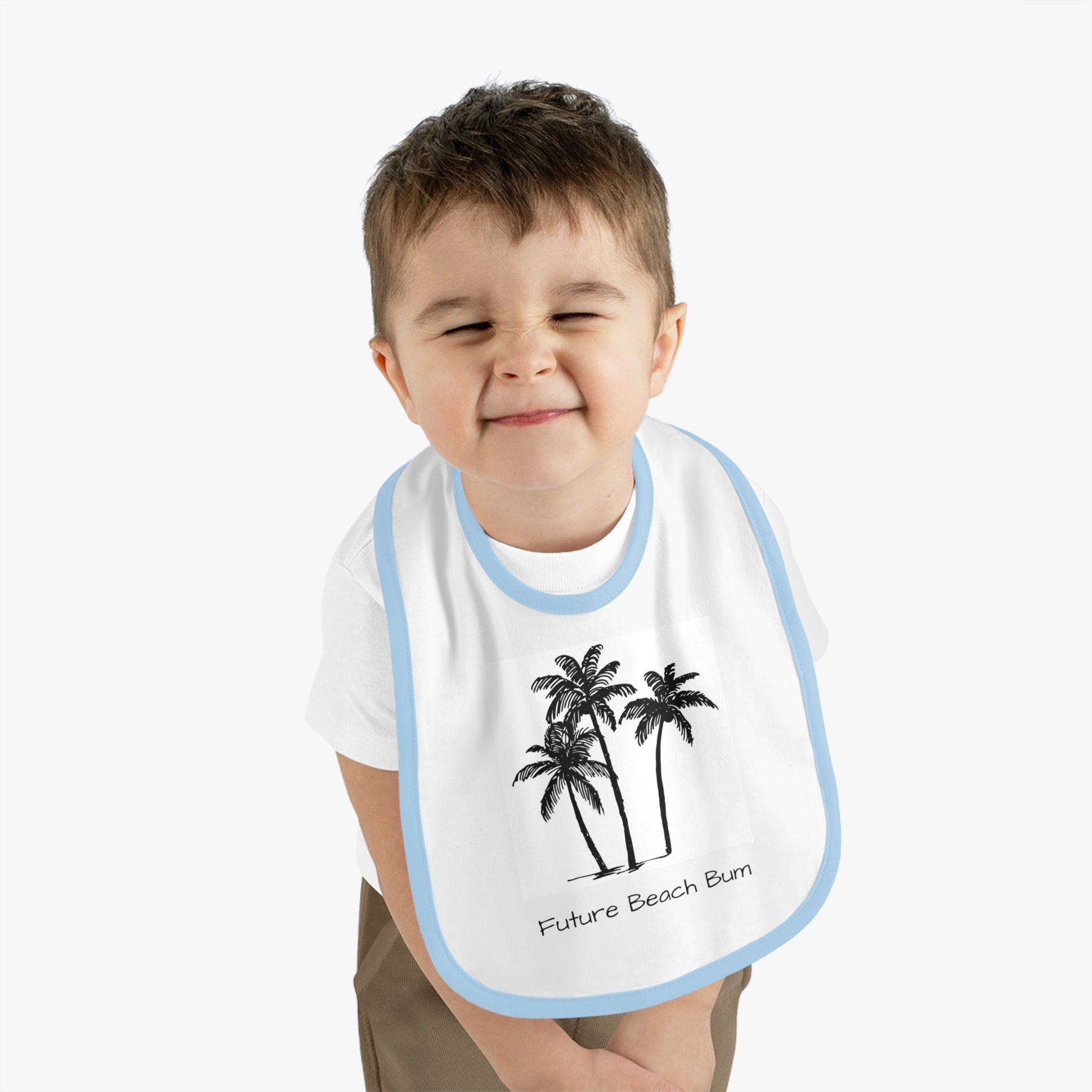 Baby Bib for Newborns – Cute Beach Theme Gift for Baby Boys & Girls, Soft Infant Feeding Bib, Baby Shower Present