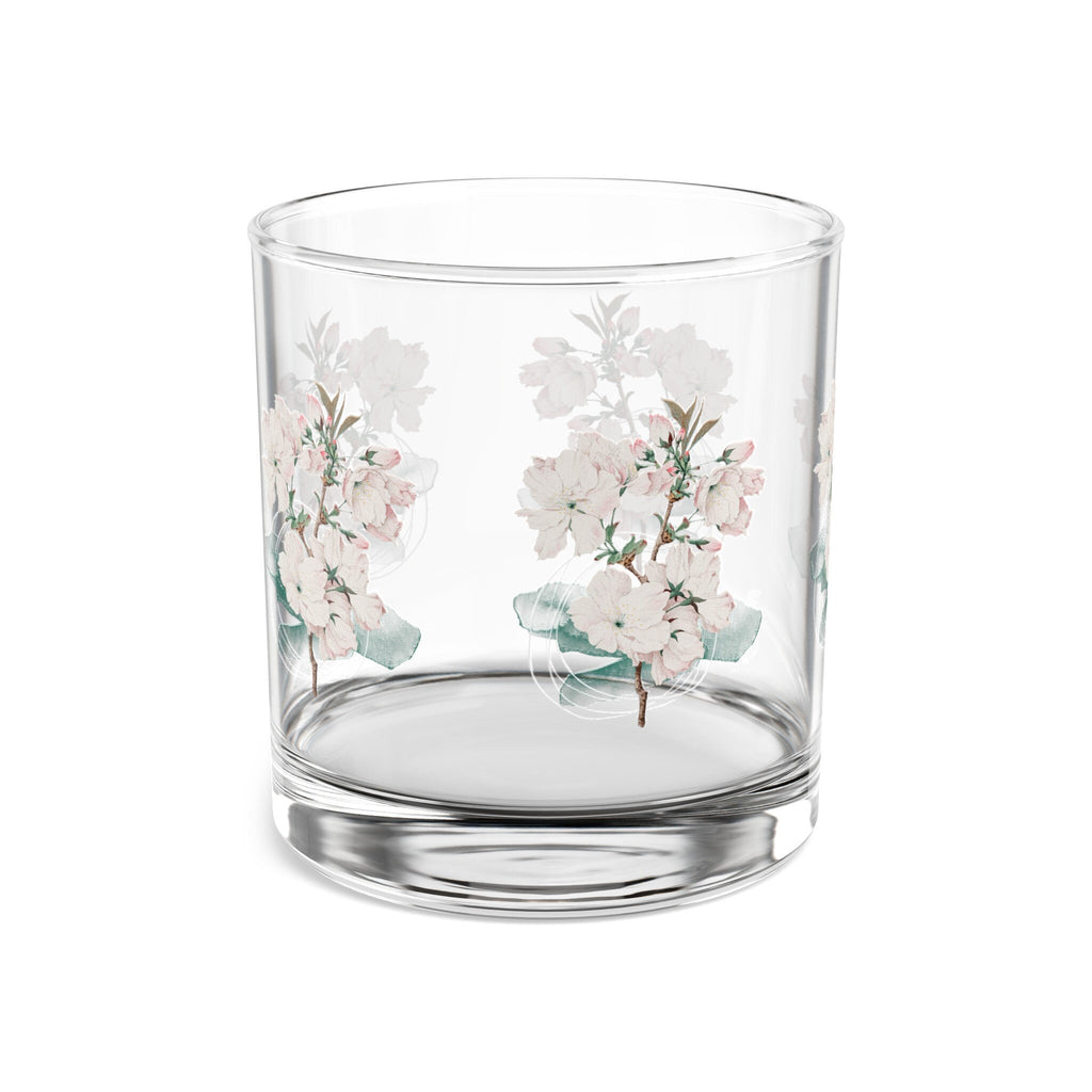 Drink Glass " Blooming Flowers" Rocks Glass, 10oz