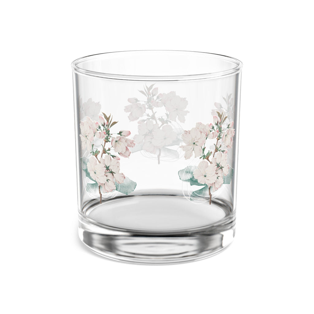 Drink Glass " Blooming Flowers" Rocks Glass, 10oz