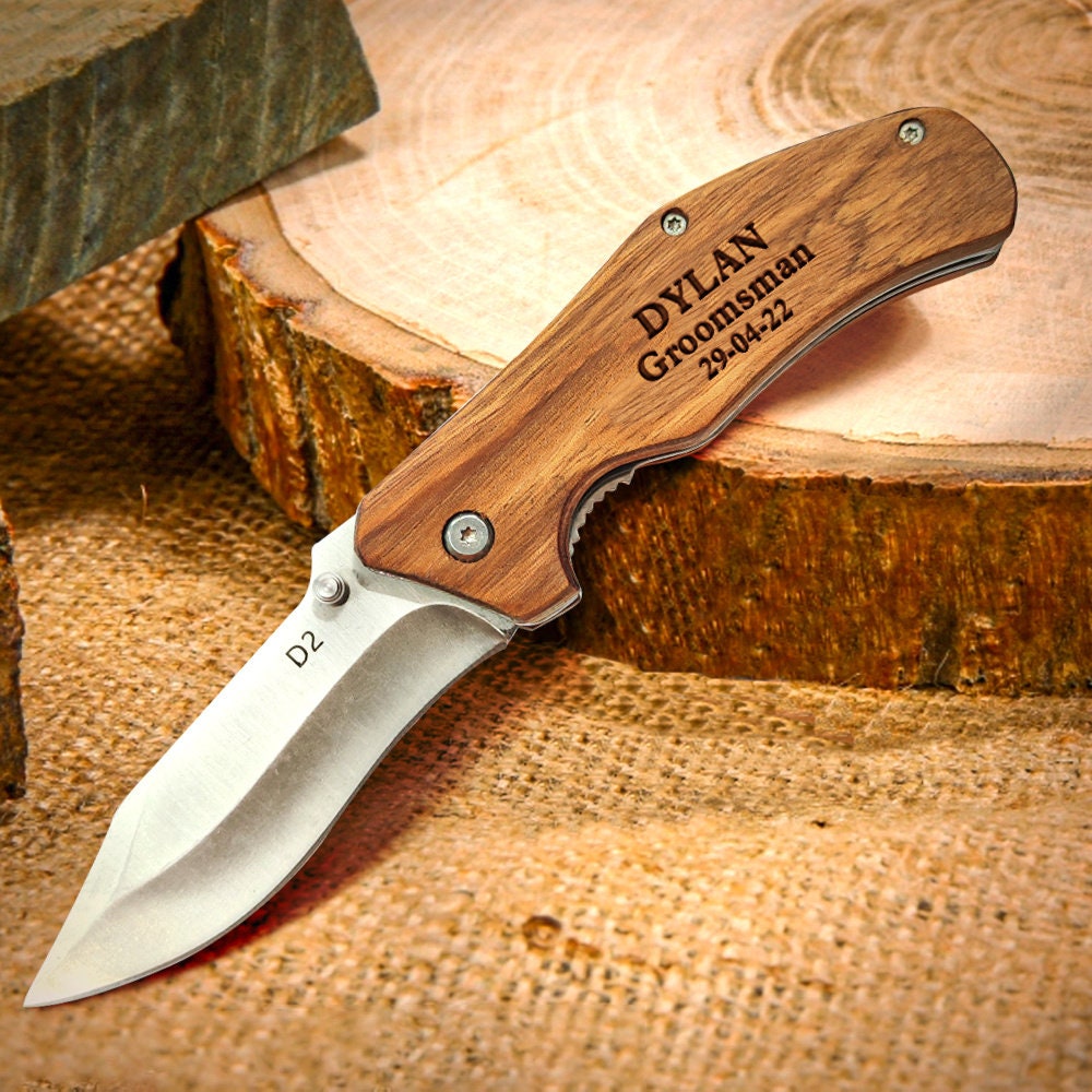 Personalized Engraved Stainless Steel Folding Pocket Knife Gifts for Groomsmen