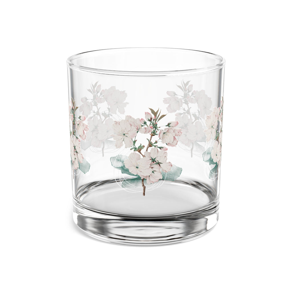 Drink Glass " Blooming Flowers" Rocks Glass, 10oz