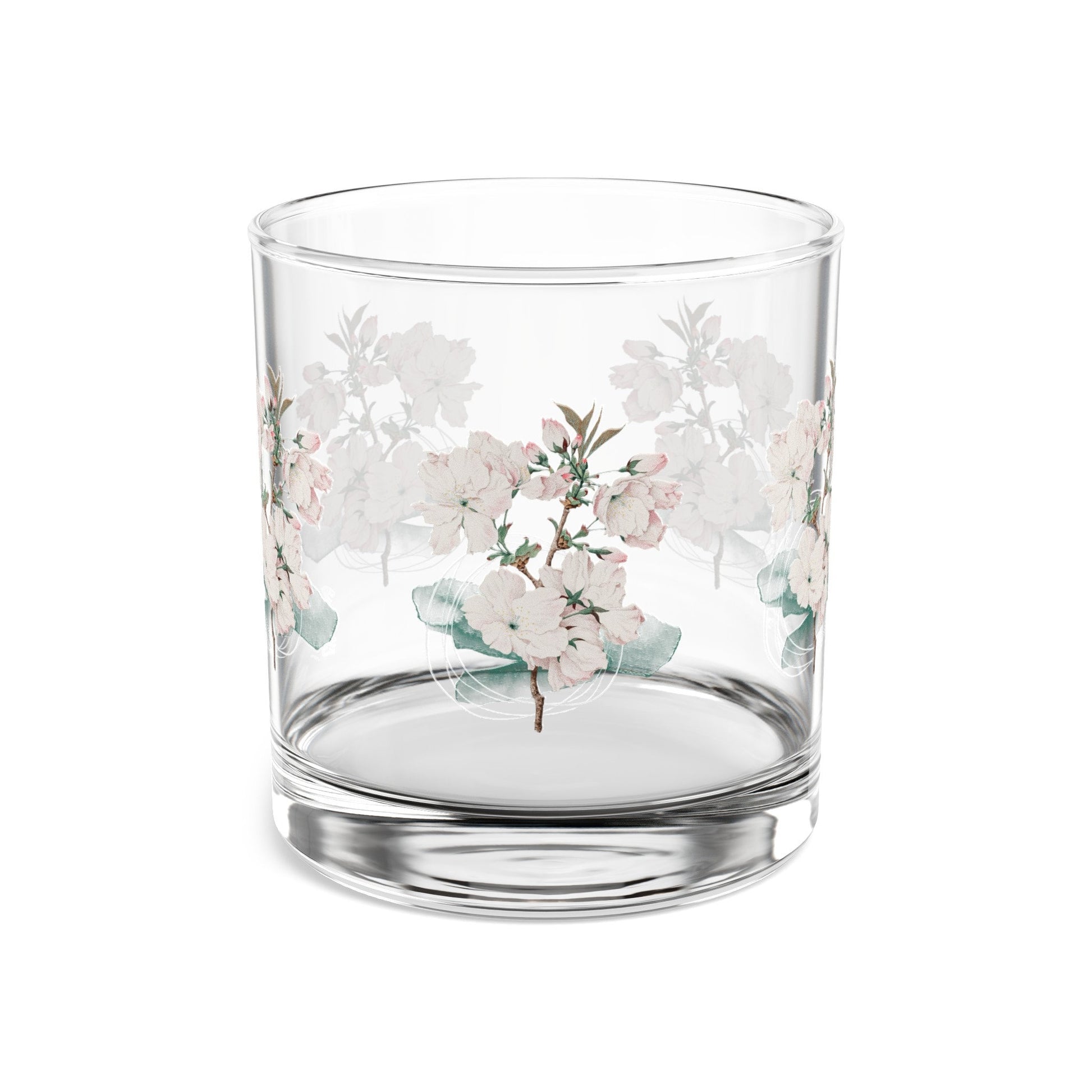 Drink Glass " Blooming Flowers" Rocks Glass, 10oz
