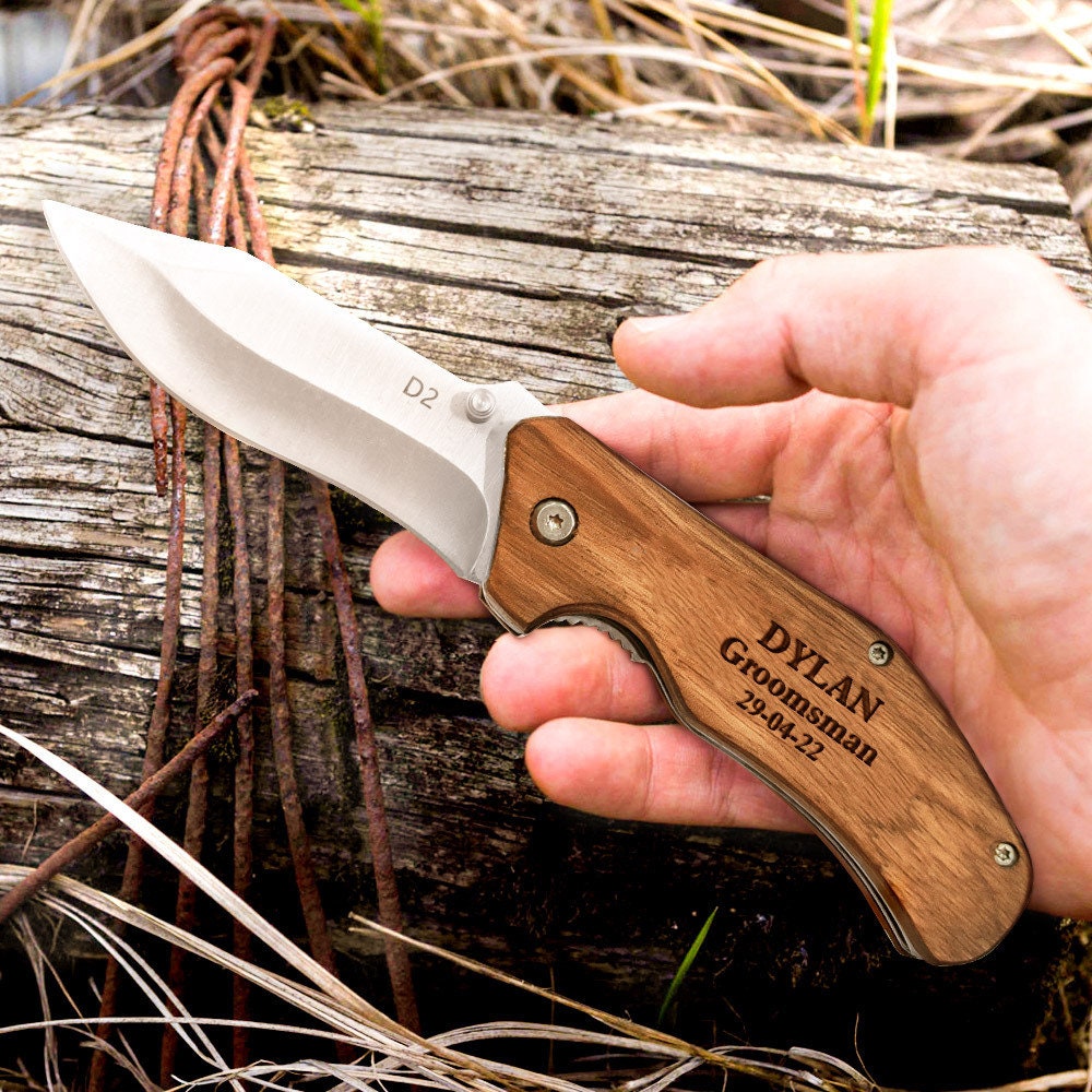 Personalized Engraved Stainless Steel Folding Pocket Knife Gifts for Groomsmen