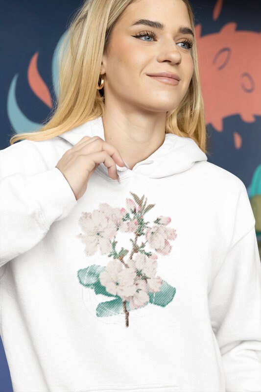 Fleece Hoodie adidas® customized with beautiful-floral design gift for her, Back to School  Hoodie, Athletic Wear, Comfortable Hoodie, gift