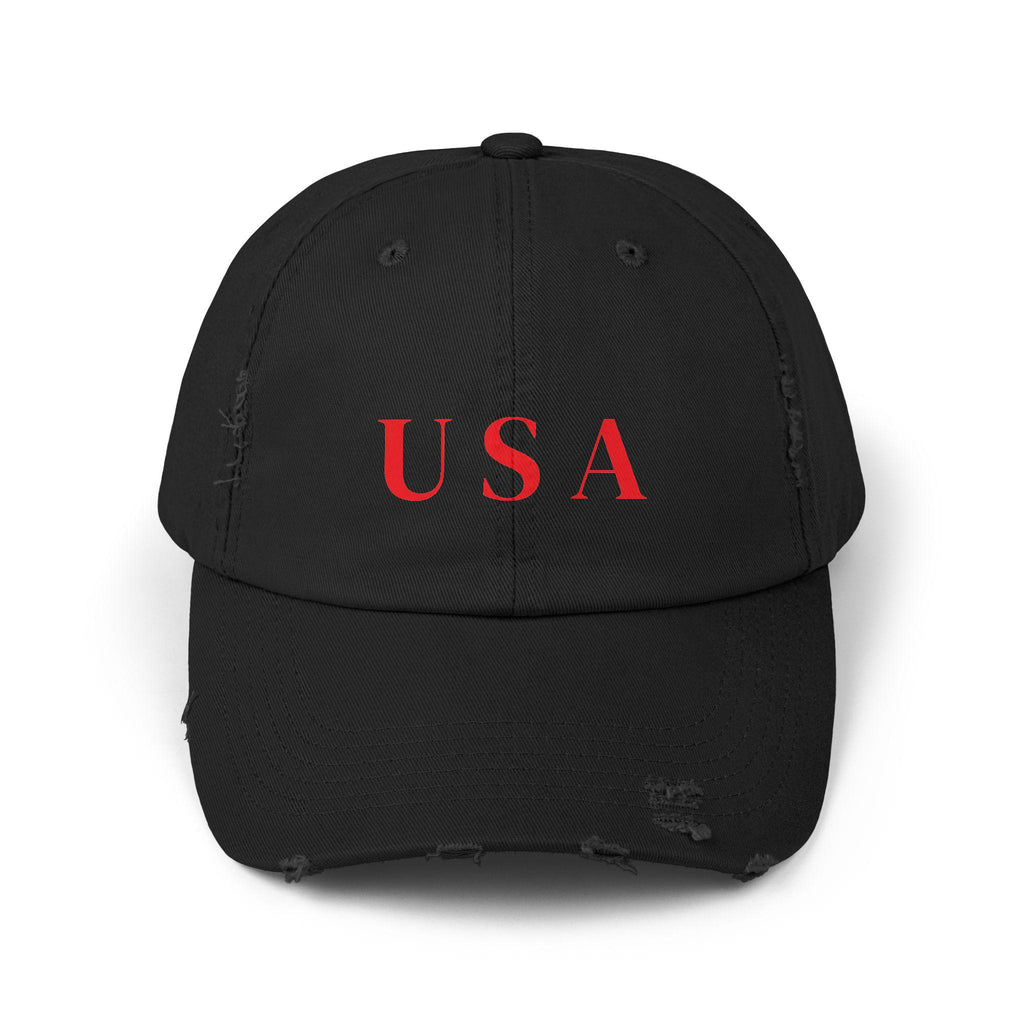 USA Unisex Distressed Cap - Vintage Style Baseball Hat with American Flag Design, Patriotic Headwear for Men and Women, Retro Dad Cap,