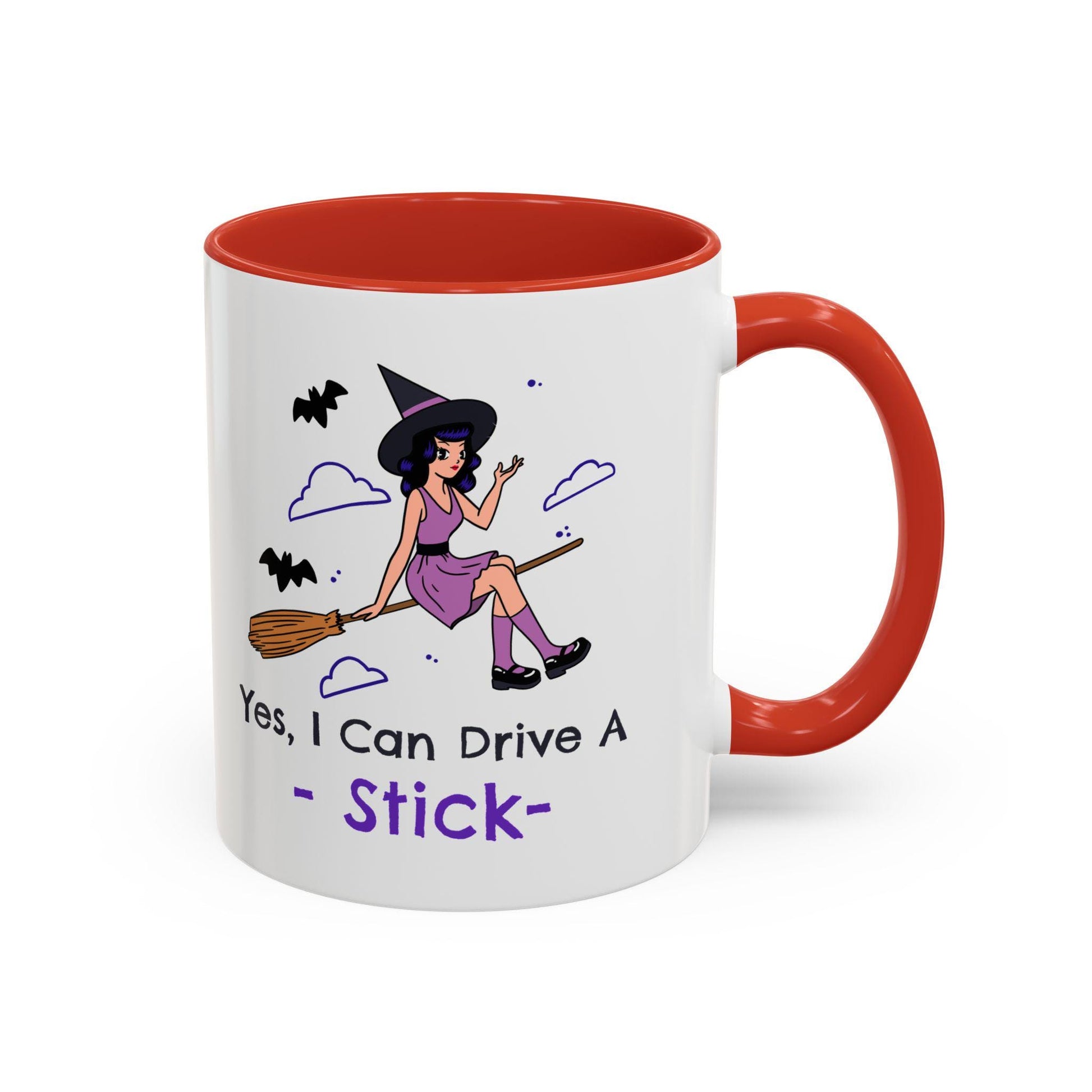 Witch Broom Mug, Halloween Witch Coffee Cup, Funny Accent Mug for Witches, Halloween Gift, available in two sizes 11oz or 15oz