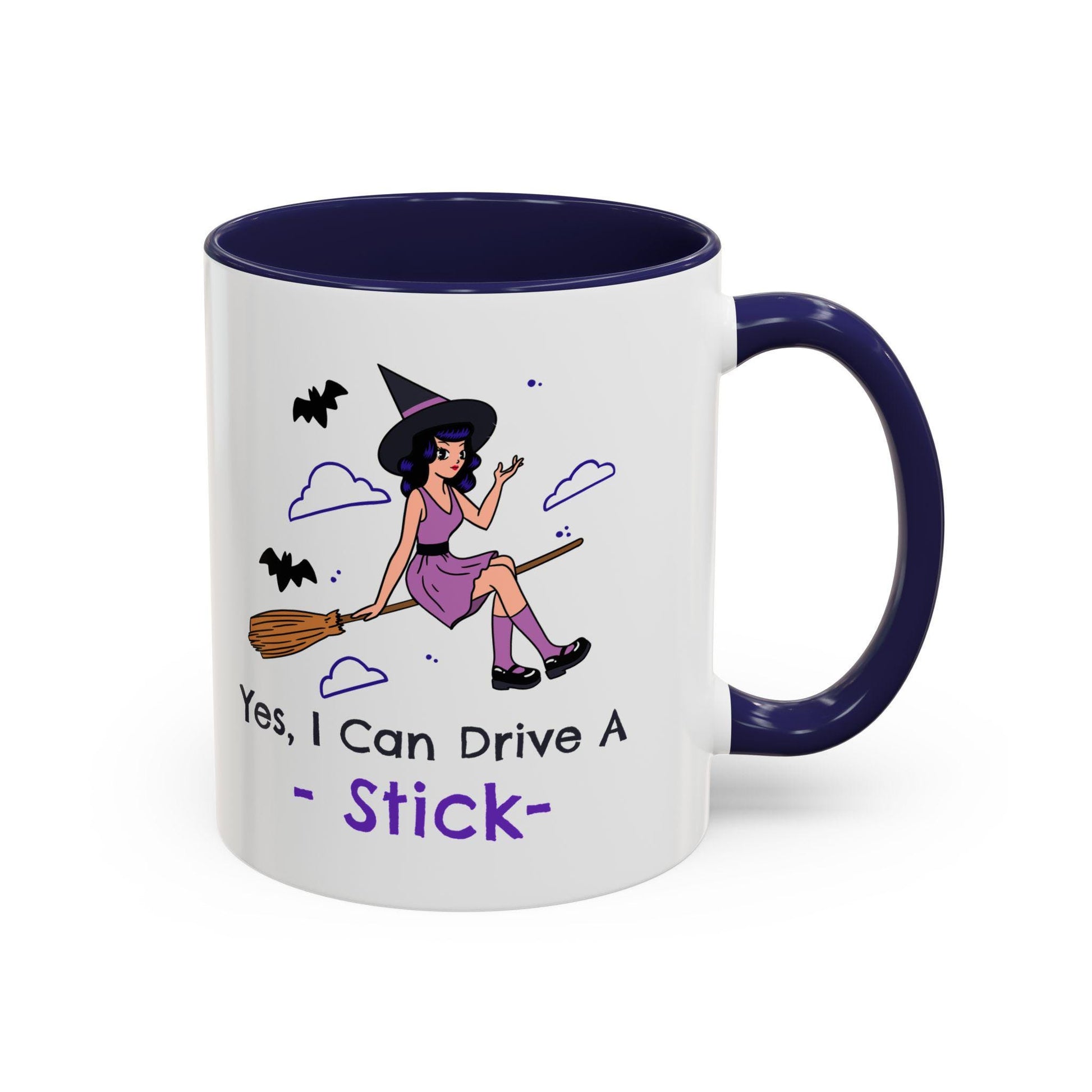Witch Broom Mug, Halloween Witch Coffee Cup, Funny Accent Mug for Witches, Halloween Gift, available in two sizes 11oz or 15oz