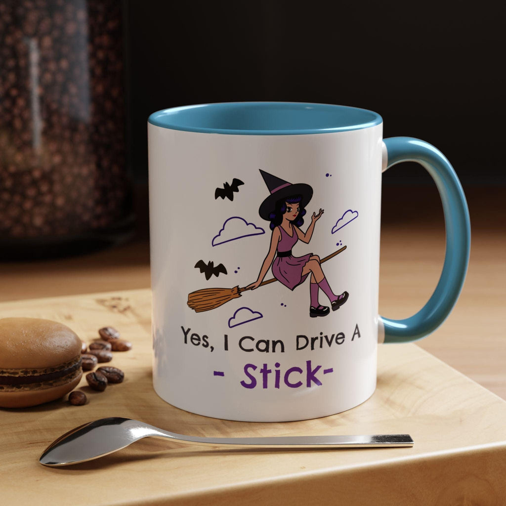 Witch Broom Mug, Halloween Witch Coffee Cup, Funny Accent Mug for Witches, Halloween Gift, available in two sizes 11oz or 15oz