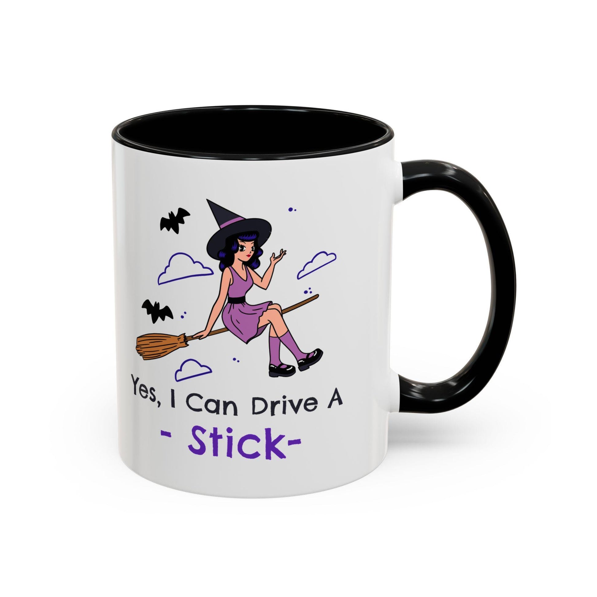 Witch Broom Mug, Halloween Witch Coffee Cup, Funny Accent Mug for Witches, Halloween Gift, available in two sizes 11oz or 15oz