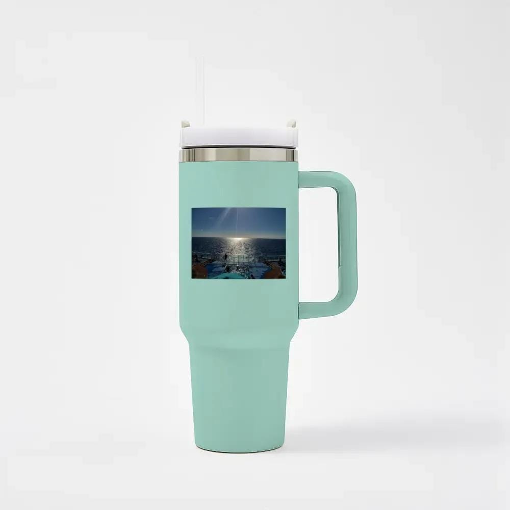 Insulated Travel Mug with Handle and Straw - Perfect for Cruise Lovers, Durable Drinkware for Adventure & Travel