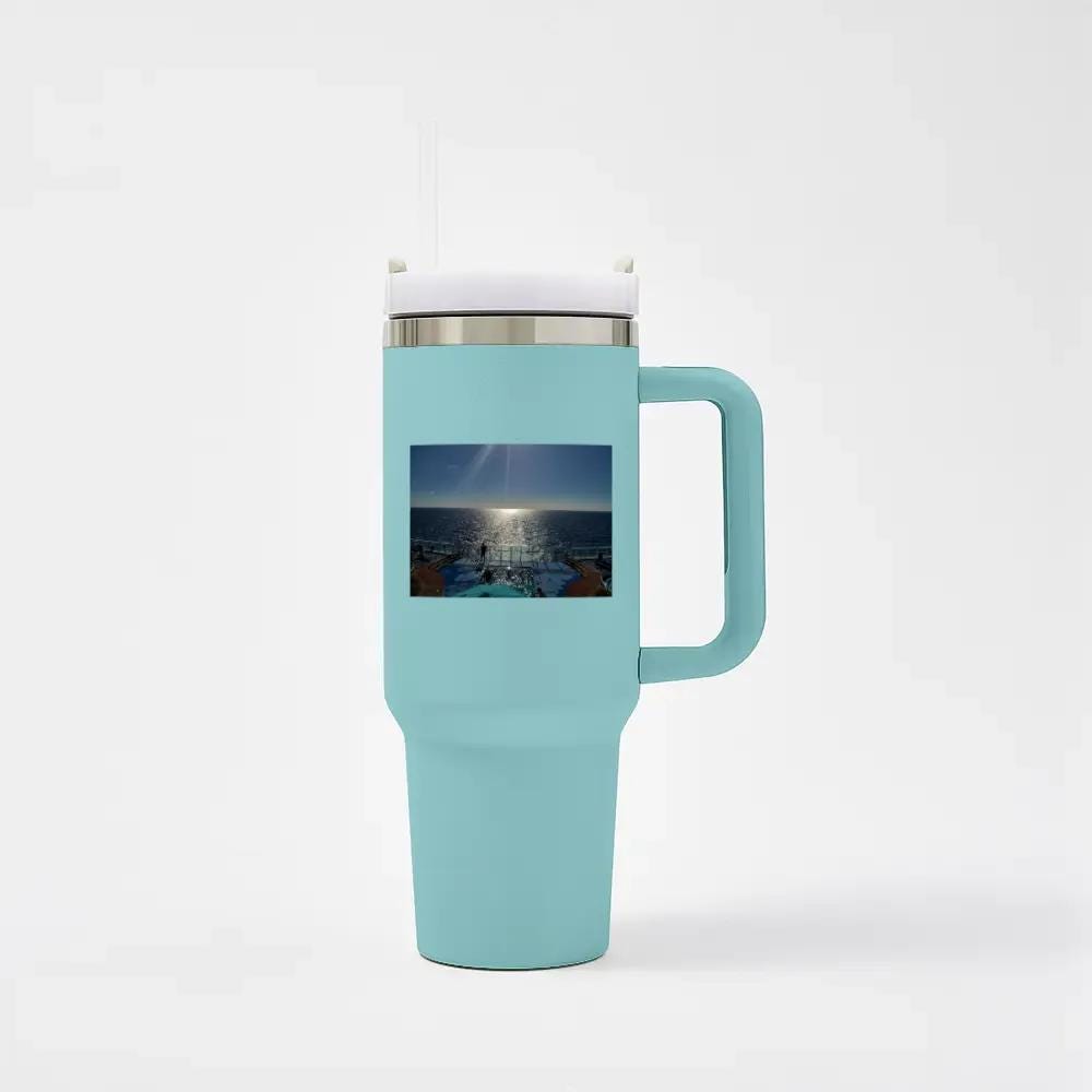 Insulated Travel Mug with Handle and Straw - Perfect for Cruise Lovers, Durable Drinkware for Adventure & Travel