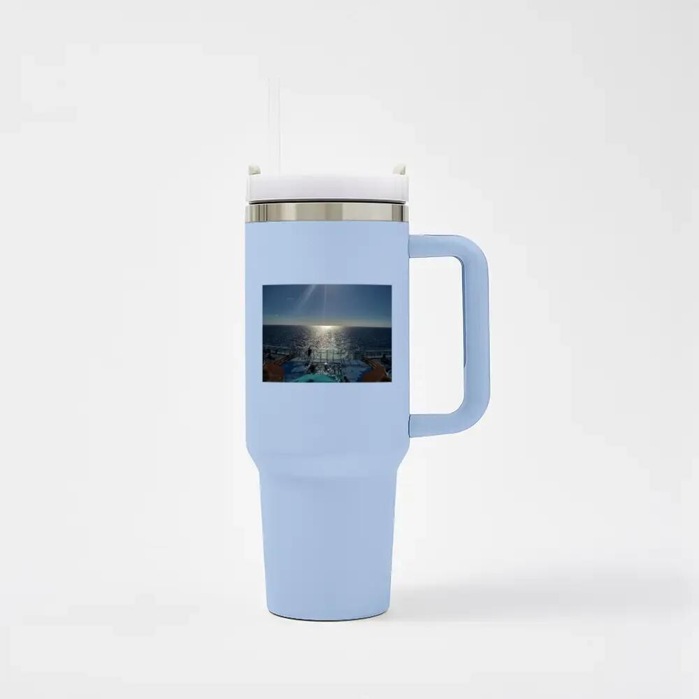 Insulated Travel Mug with Handle and Straw - Perfect for Cruise Lovers, Durable Drinkware for Adventure & Travel
