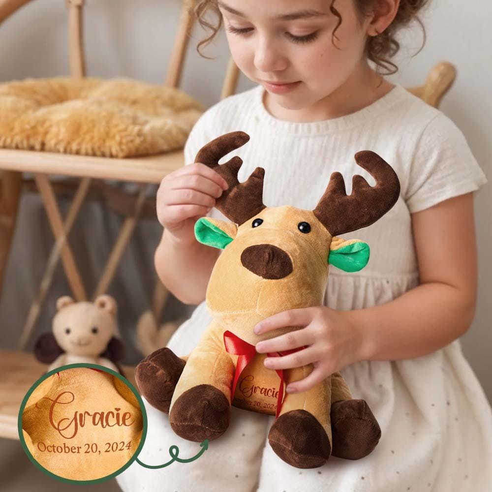 Personalized Moose, Stuffed animal gift, Baby Shower Gift, Gift for newborn, newborn gift, new baby, birth announcement, welcome home baby