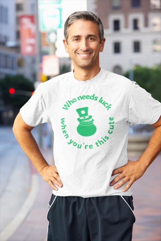 St Patrick Day Cute Luck Unisex T-Shirt, Irish Shamrock Tee, Funny Saint Paddy's Day Shirt, Green Clover Clothing, Festive Holiday Apparel