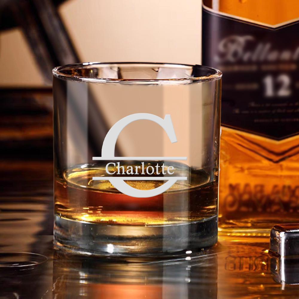 Personalized Whisky Glass - Customized Glassware for Couples, Great Wedding Gift for Whiskey Lovers & Unique Barware Item