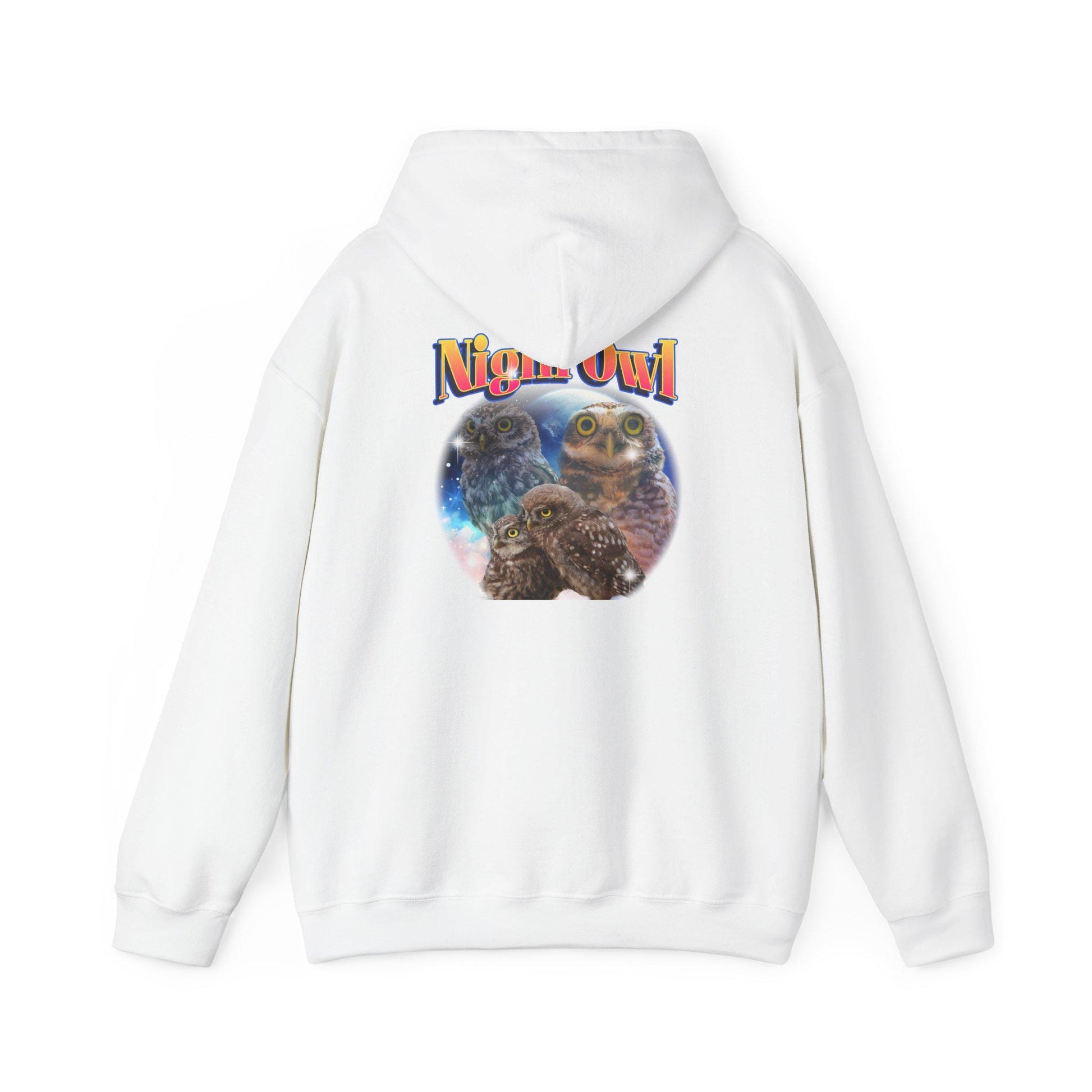 Gift for Animal lover Hoodie, Night Owl Hoodie Sweatshirt for Owl Lovers, Cute Gift for Casual Outings & Late Night Friends