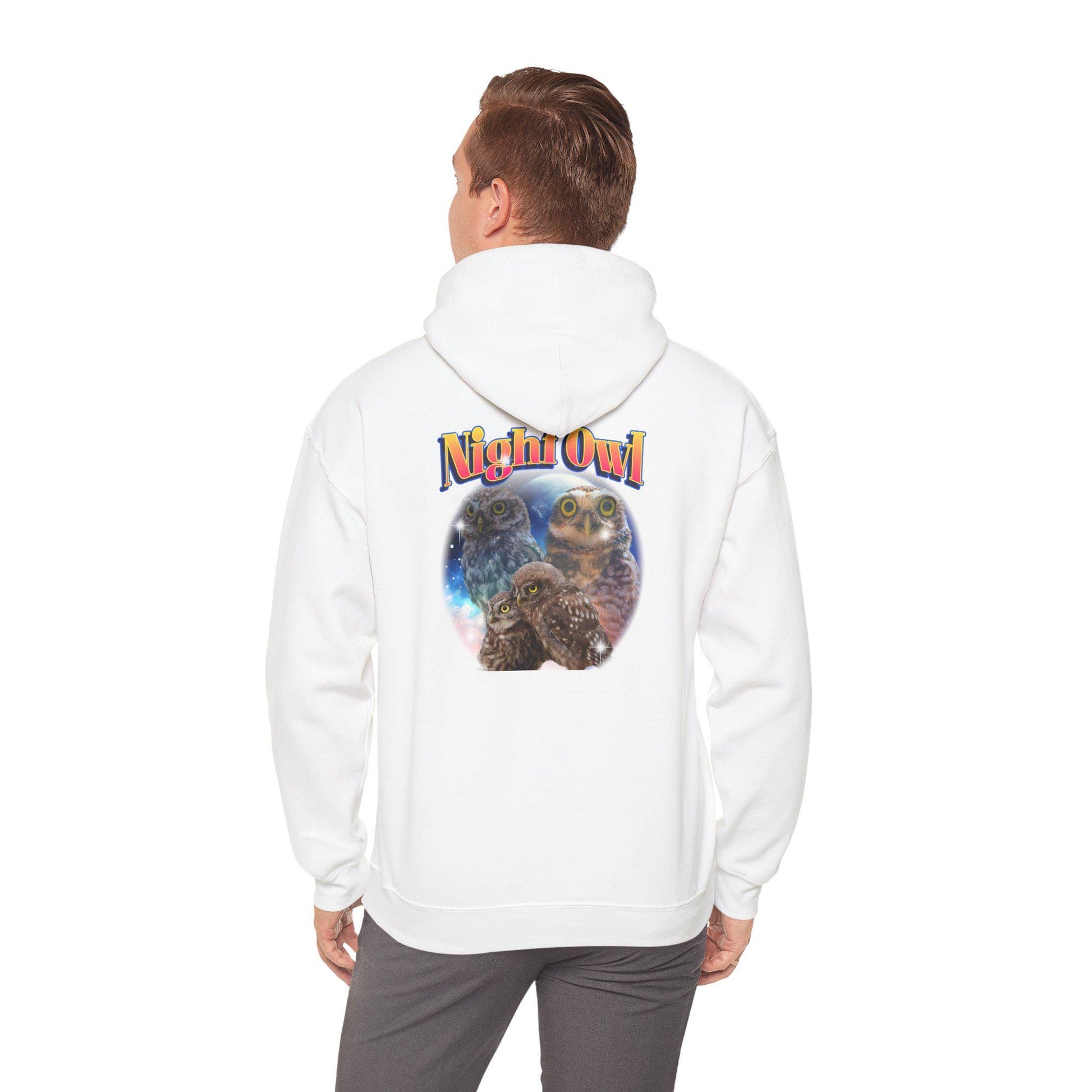 Gift for Animal lover Hoodie, Night Owl Hoodie Sweatshirt for Owl Lovers, Cute Gift for Casual Outings & Late Night Friends