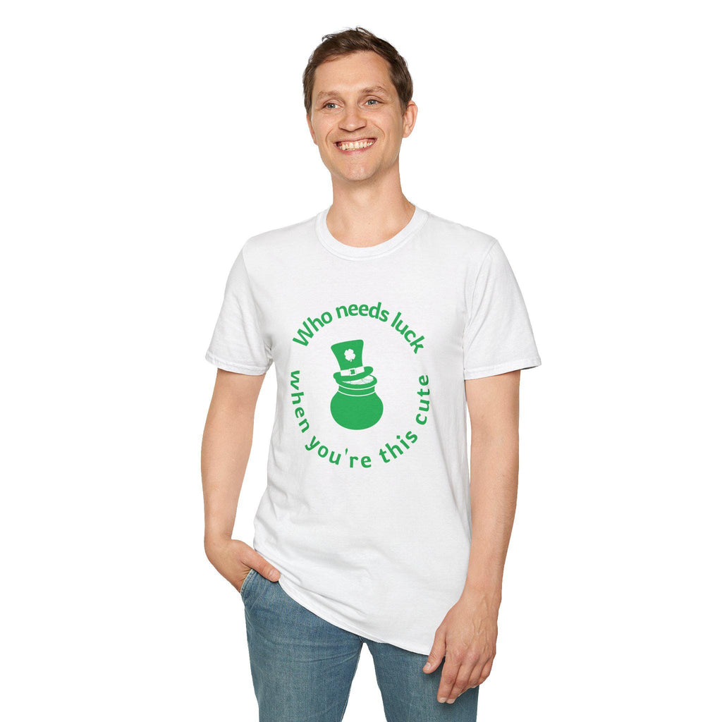 St Patrick Day Cute Luck Unisex T-Shirt, Irish Shamrock Tee, Funny Saint Paddy's Day Shirt, Green Clover Clothing, Festive Holiday Apparel