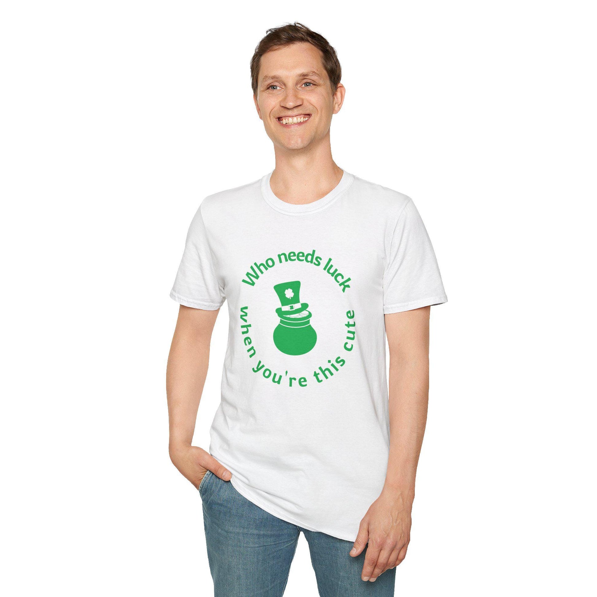 St Patrick Day Cute Luck Unisex T-Shirt, Irish Shamrock Tee, Funny Saint Paddy's Day Shirt, Green Clover Clothing, Festive Holiday Apparel