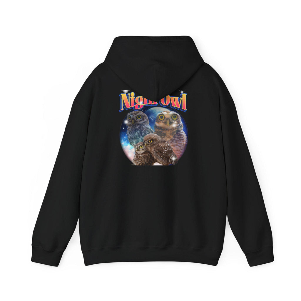 Gift for Animal lover Hoodie, Night Owl Hoodie Sweatshirt for Owl Lovers, Cute Gift for Casual Outings & Late Night Friends