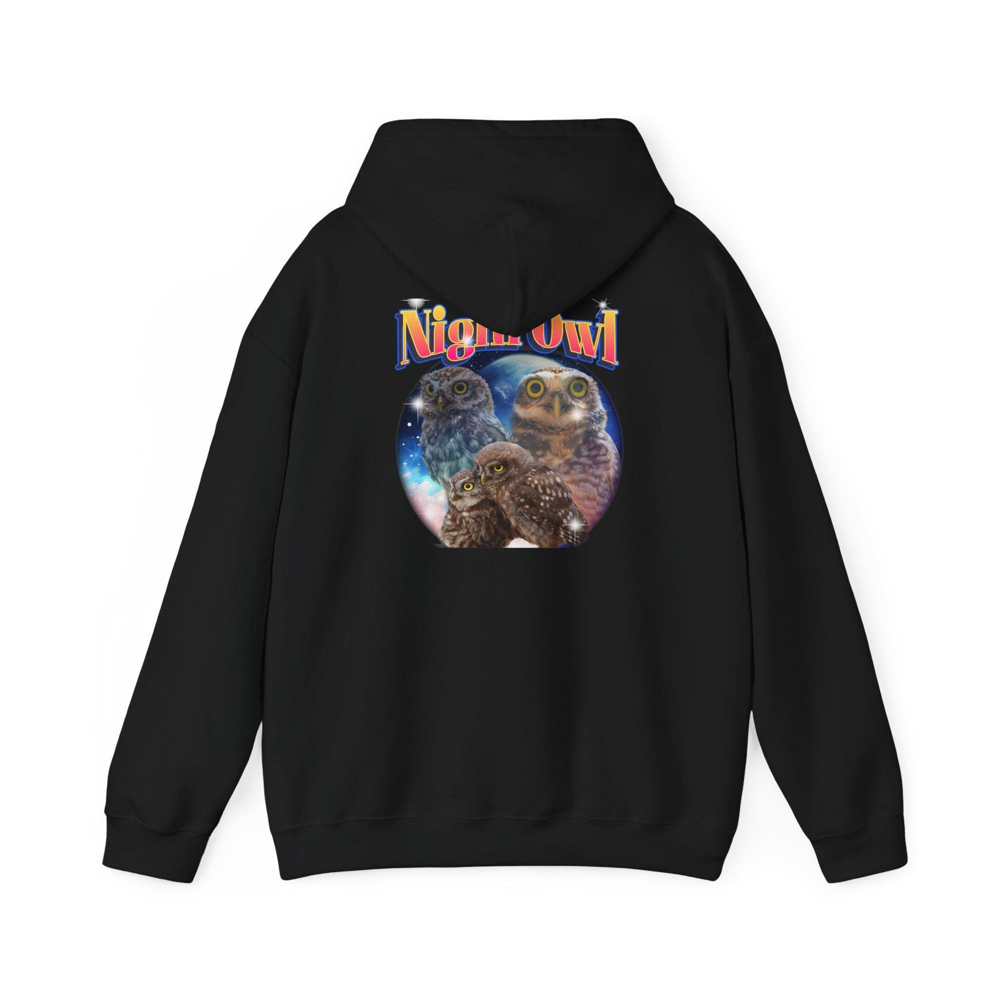 Gift for Animal lover Hoodie, Night Owl Hoodie Sweatshirt for Owl Lovers, Cute Gift for Casual Outings & Late Night Friends