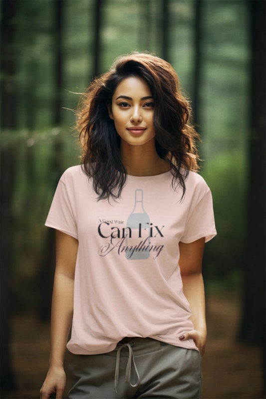 Gift for wine lover A Good Wine Can Fix Anything T-Shirt Funny Wine Lover shirt Gift Relaxed Fit Summer Tee for Friends & Parties