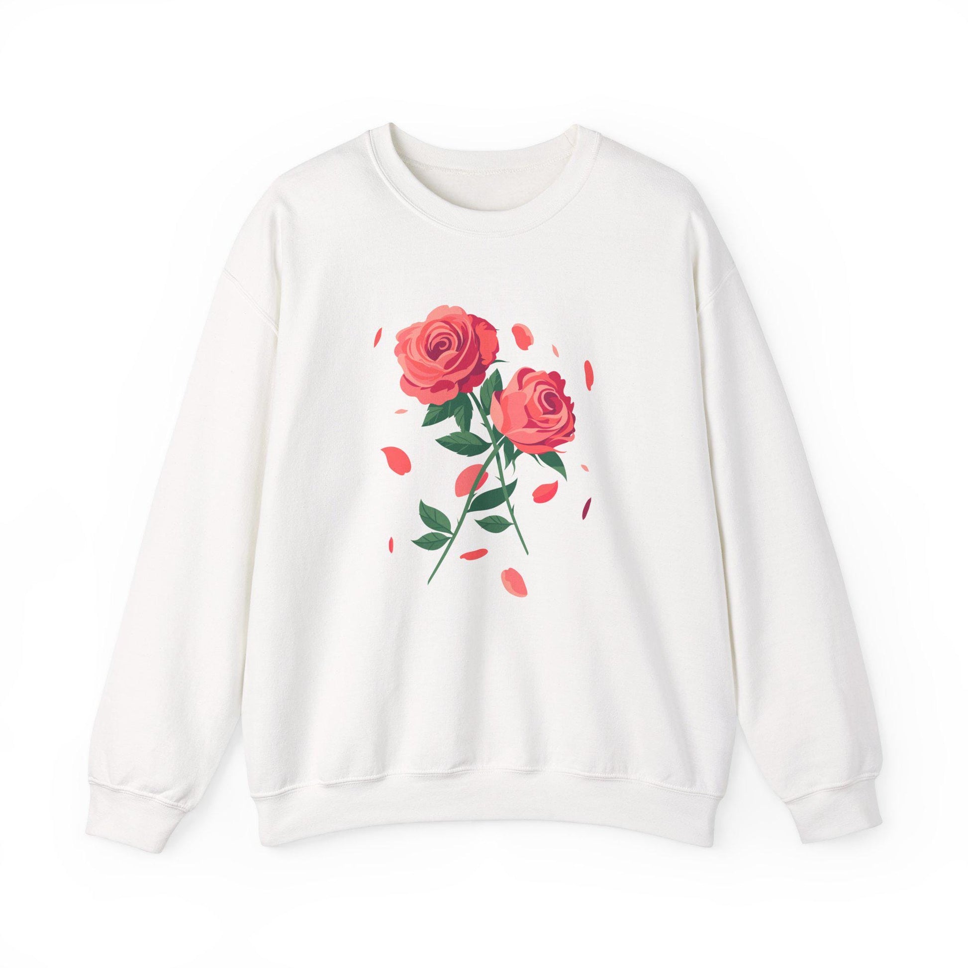 Floral Rose Sweatshirt - Cozy Crewneck for Casual Outfits, Mother's Day Gift, Spring Fashion
