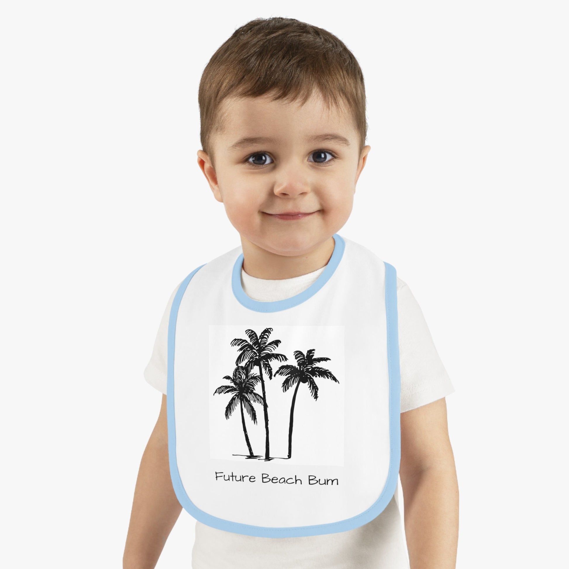 Baby Bib for Newborns – Cute Beach Theme Gift for Baby Boys & Girls, Soft Infant Feeding Bib, Baby Shower Present