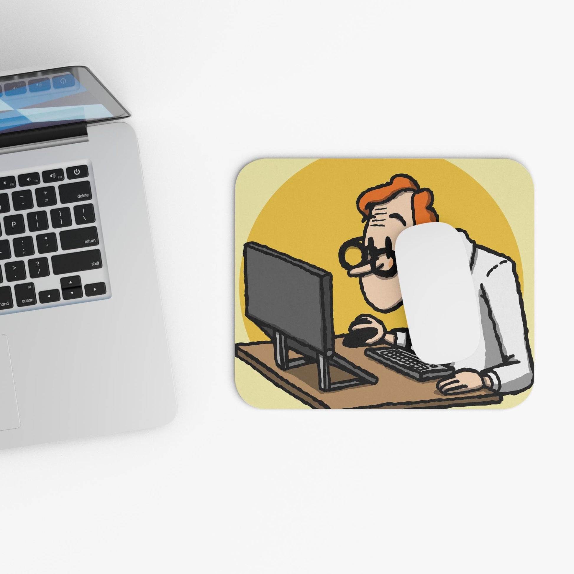 Whimsical Cartoon Mouse Pad, Office Desk Accessory, Gift for Gamers, Home Office Decor, Fun Workspace