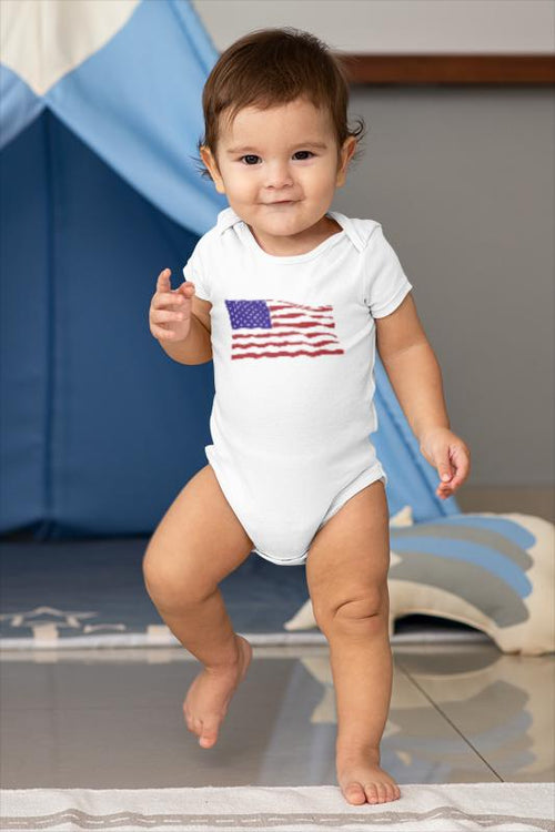 American Flag Onesies for Babies & Toddlers, Patriotic USA Outfit 4th of July Baby Clothes, Red White and Blue Infant Bodysuit Memorial Day