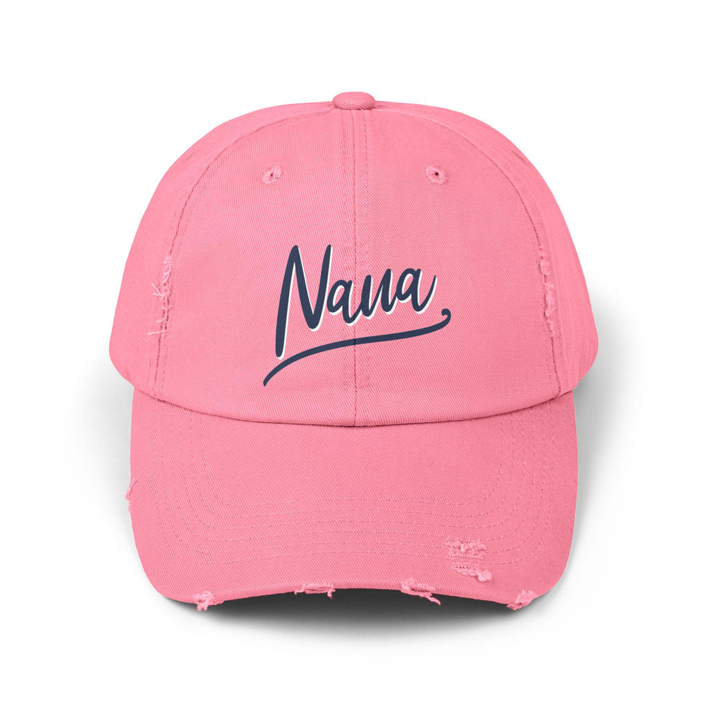 Distressed Cap, Nana Script, Vintage Style Hat, Perfect Gift for Grandparents, Casual Headwear, Unisex Cap for Everyday Wear