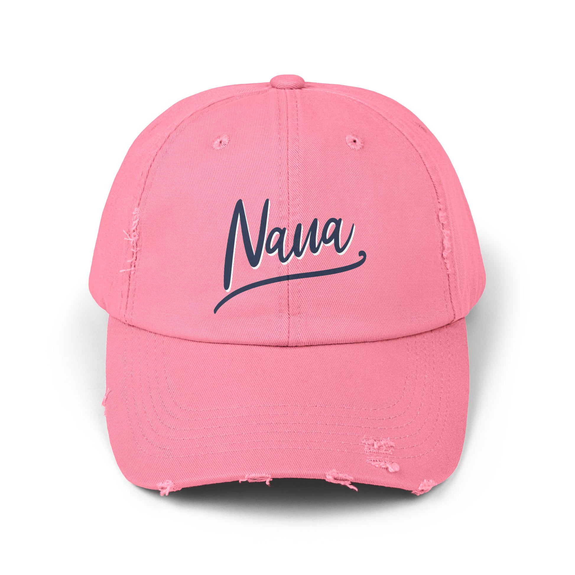 Distressed Cap, Nana Script, Vintage Style Hat, Perfect Gift for Grandparents, Casual Headwear, Unisex Cap for Everyday Wear