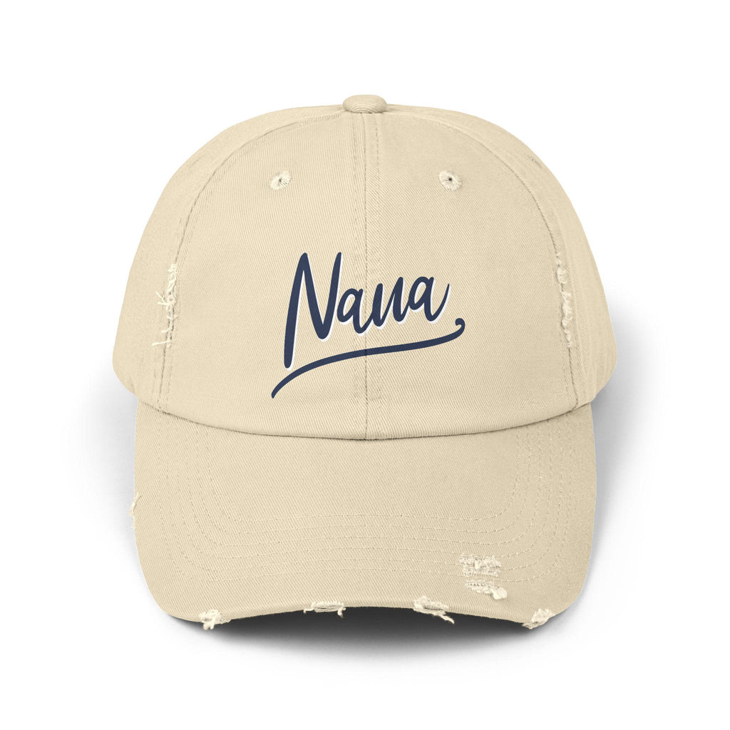 Distressed Cap, Nana Script, Vintage Style Hat, Perfect Gift for Grandparents, Casual Headwear, Unisex Cap for Everyday Wear